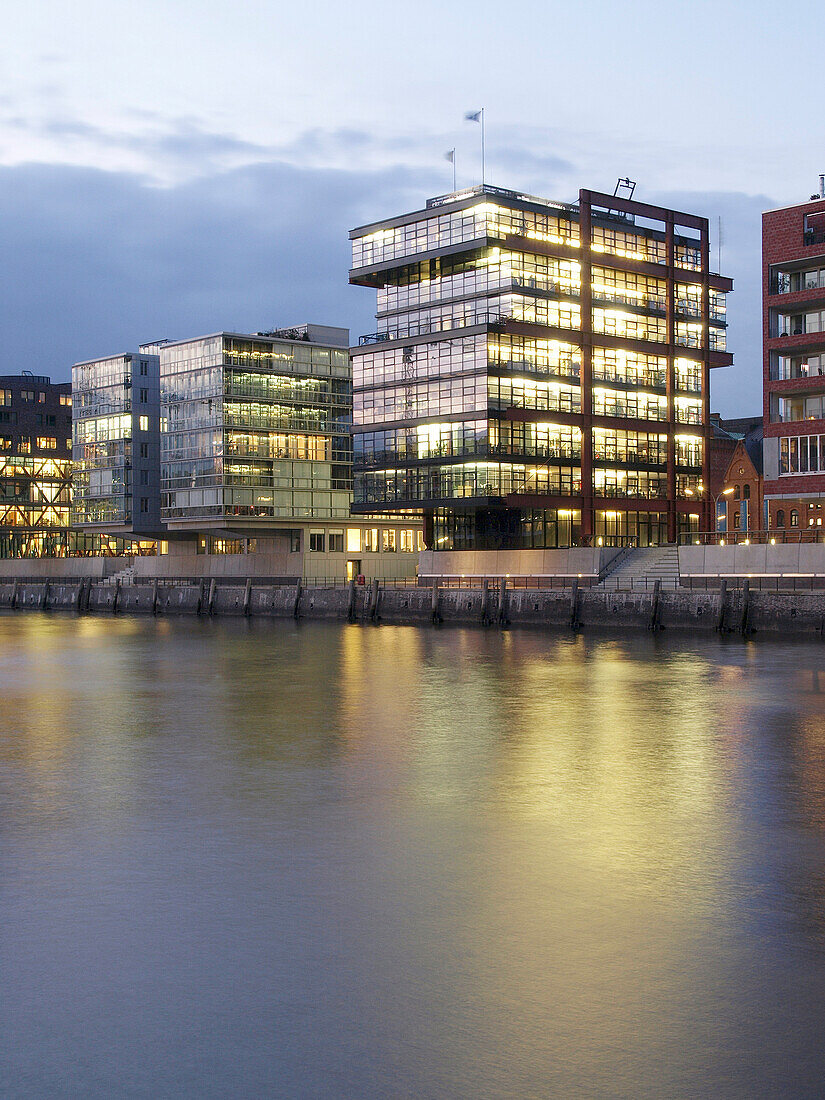 View from the Magellan Terraces in direction of Sandtorkai, Hanseatic City of Hamburg, Germany