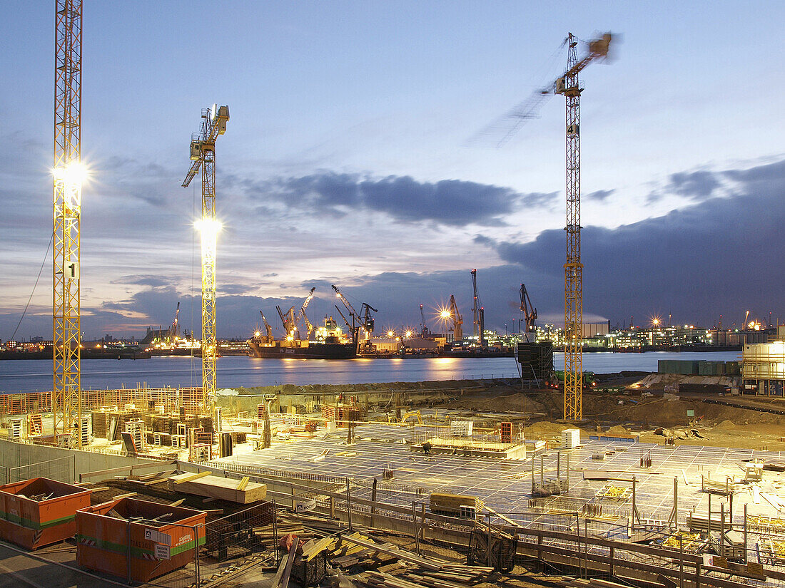 Baustelle in der Hafencity, Hansestadt Hamburg, Deutschland