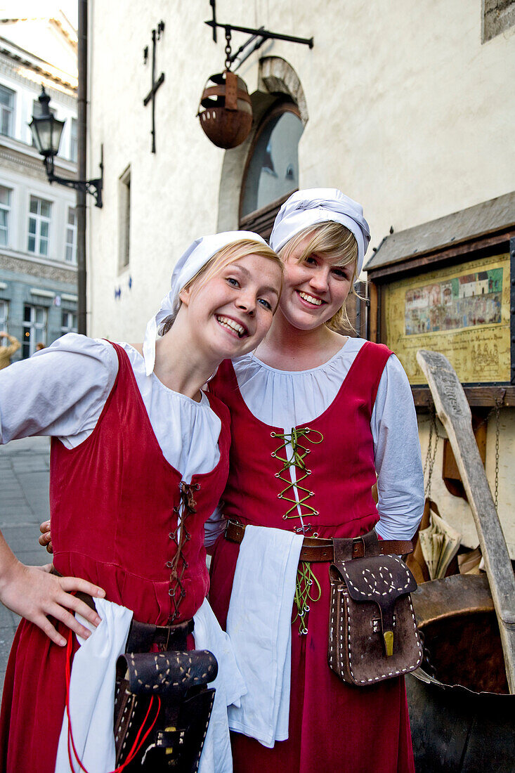 Waitress in Restaurant Olde Hansa, Tallinn, Estonia, Europe