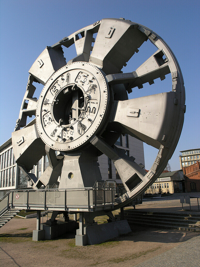 Trude cutter head of the Elbe tunnel drilling machine, Museum of Work, Hanseatic City of Hamburg, Germany