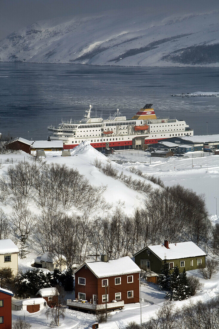 Kirkenes. Sør-Varanger. Hurtigruten ship. Lapland. Norway.