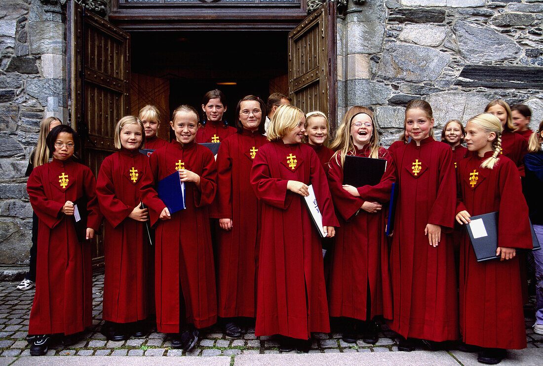 Small girls chorus in the cathedral. Stavanger. Norway.