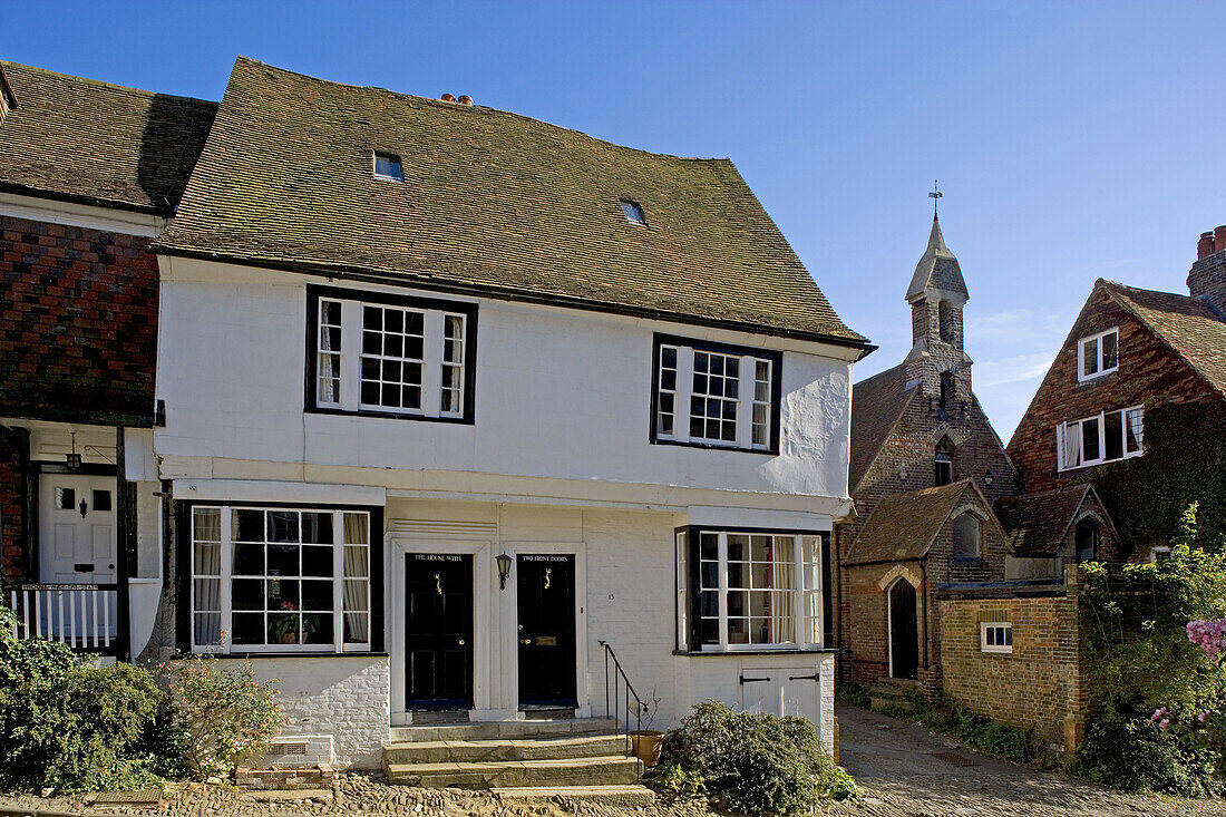 Rye, Mermaid Street, Twin Doors house, East Sussex, UK