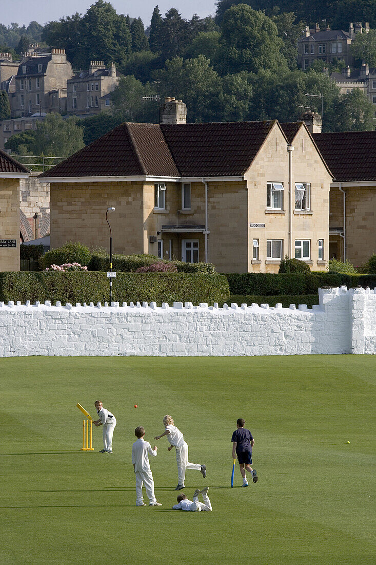 Bath, Cricket Ground, from Northern Parade, Somerset, England.