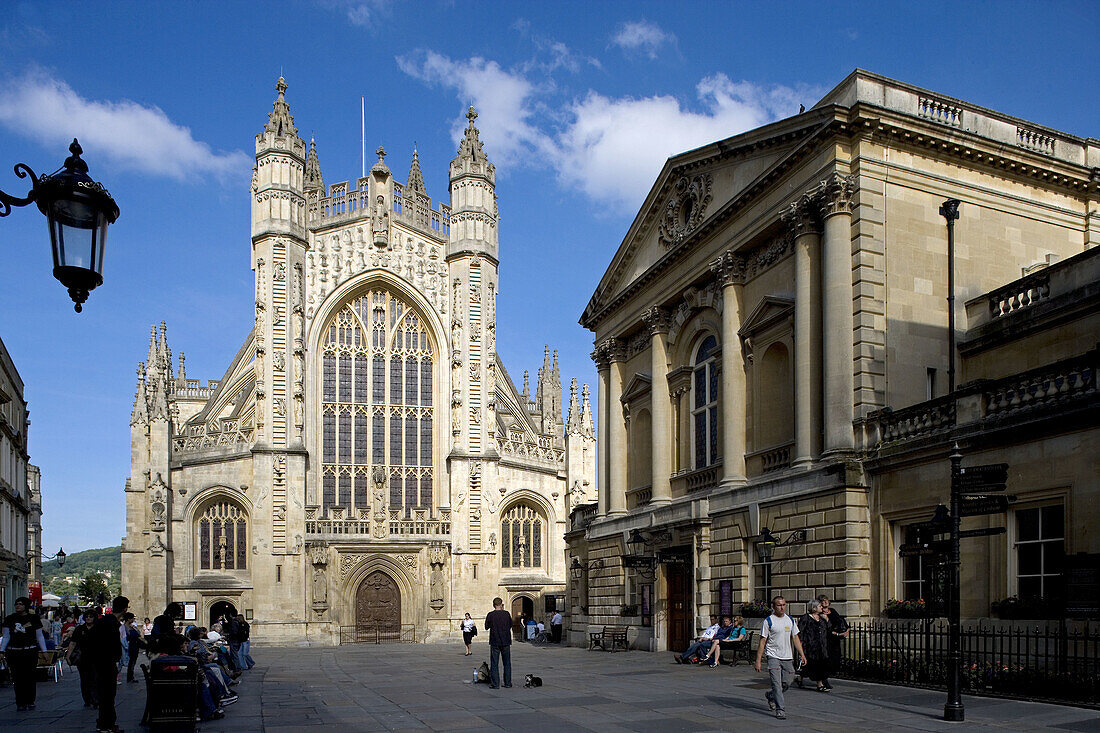 Bath. Abbey Church Yard, Pump Room. Somerset, UK