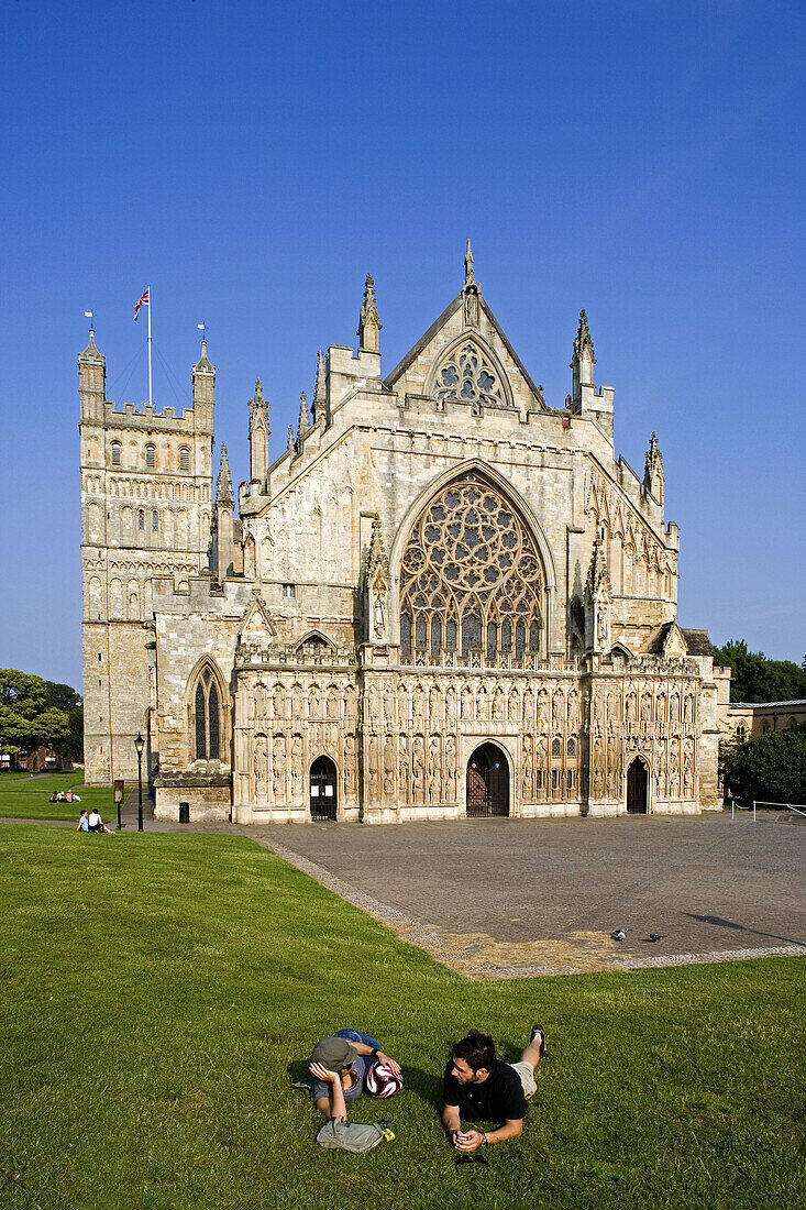 Exeter, Cathedral, Devon, UK.