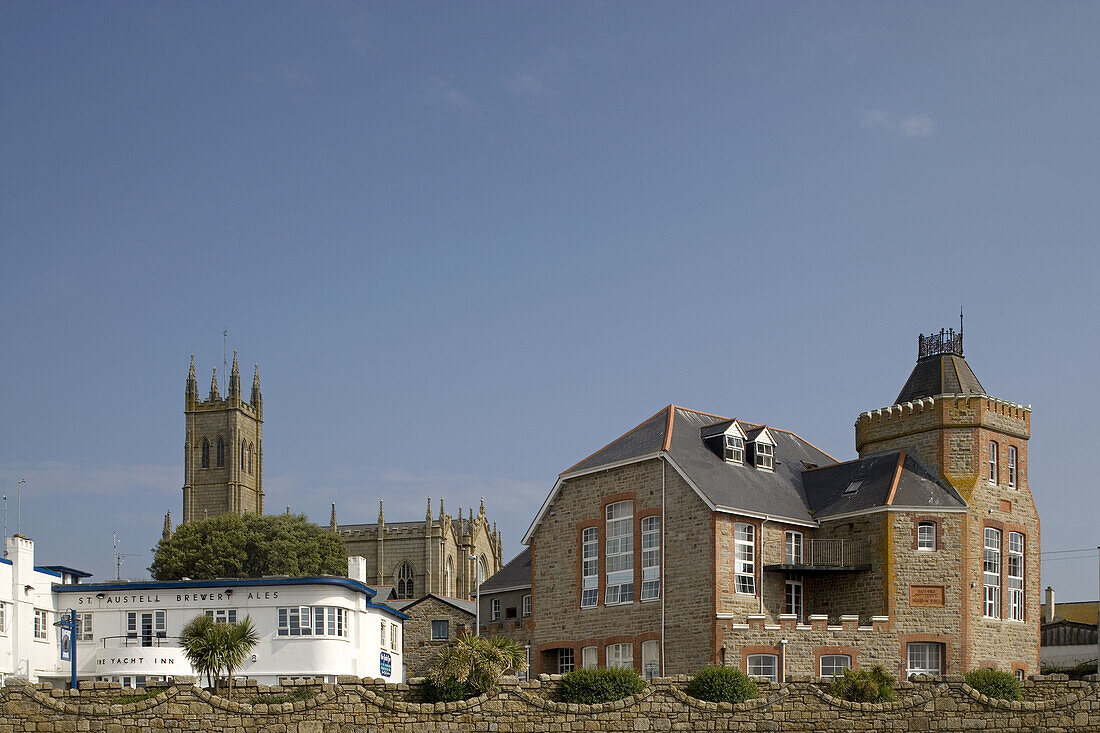 Penzance, Sailors Institute, mission Hall, Church of St. Mary the Virgin, Cornwall, UK.