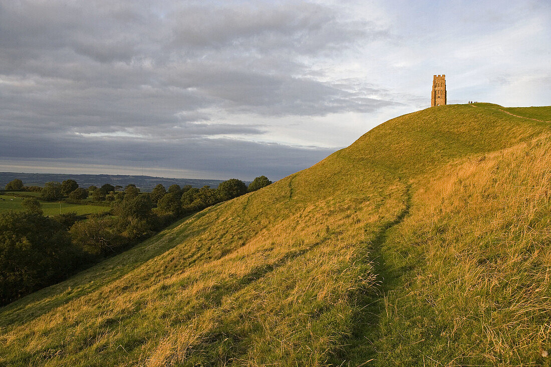 Glastonbury, Glastonbury Tor, Tower of St Michael Church. UK