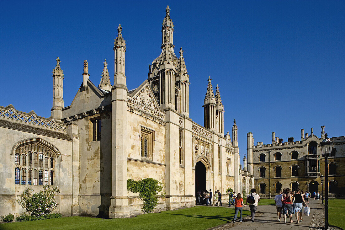 Cambridge, King's College. Front Court. Cambridgeshire, England.