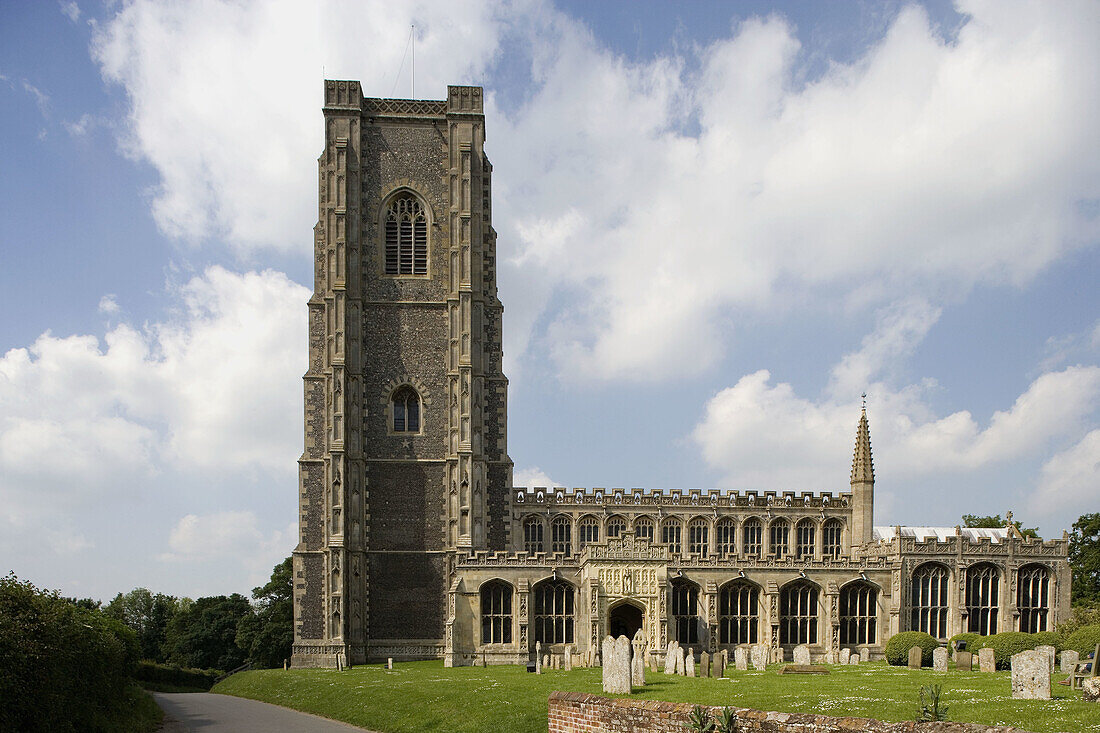 Lavenham, church of St Peter and St Paul, one of East Anglia's greatest medieval Wool Churches. Suffolk, England.