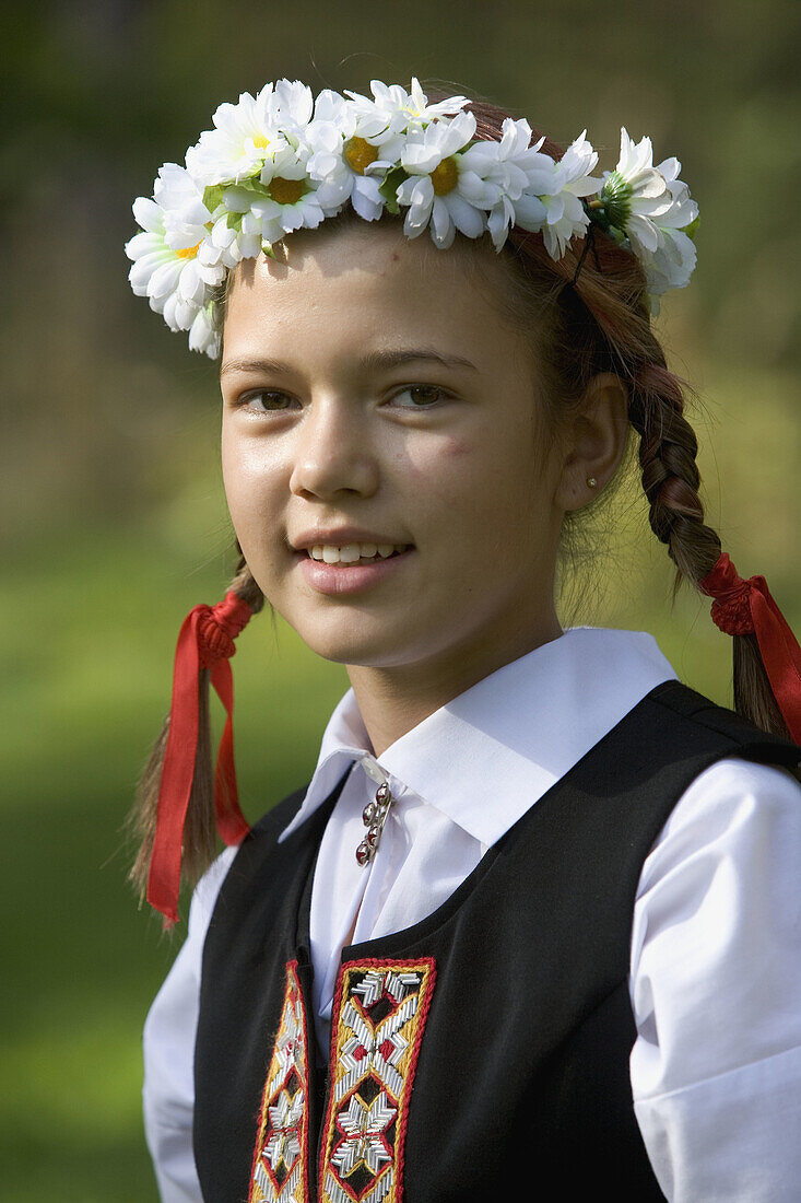 Latvian folklore, traditional costumes. Latvia