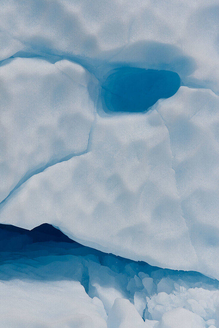 Detail of an iceberg calved from the LeConte Glacier just outside Petersburg, Southeast Alaska, USA. Pacific Ocean.