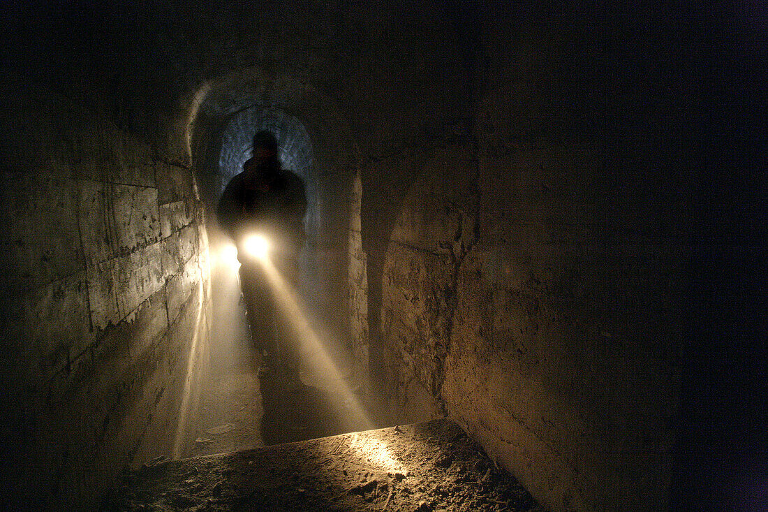 Bunkers from 'La linea P' through the Pyrenees border between Spain and France. Pyrenees. Catalonia. Spain