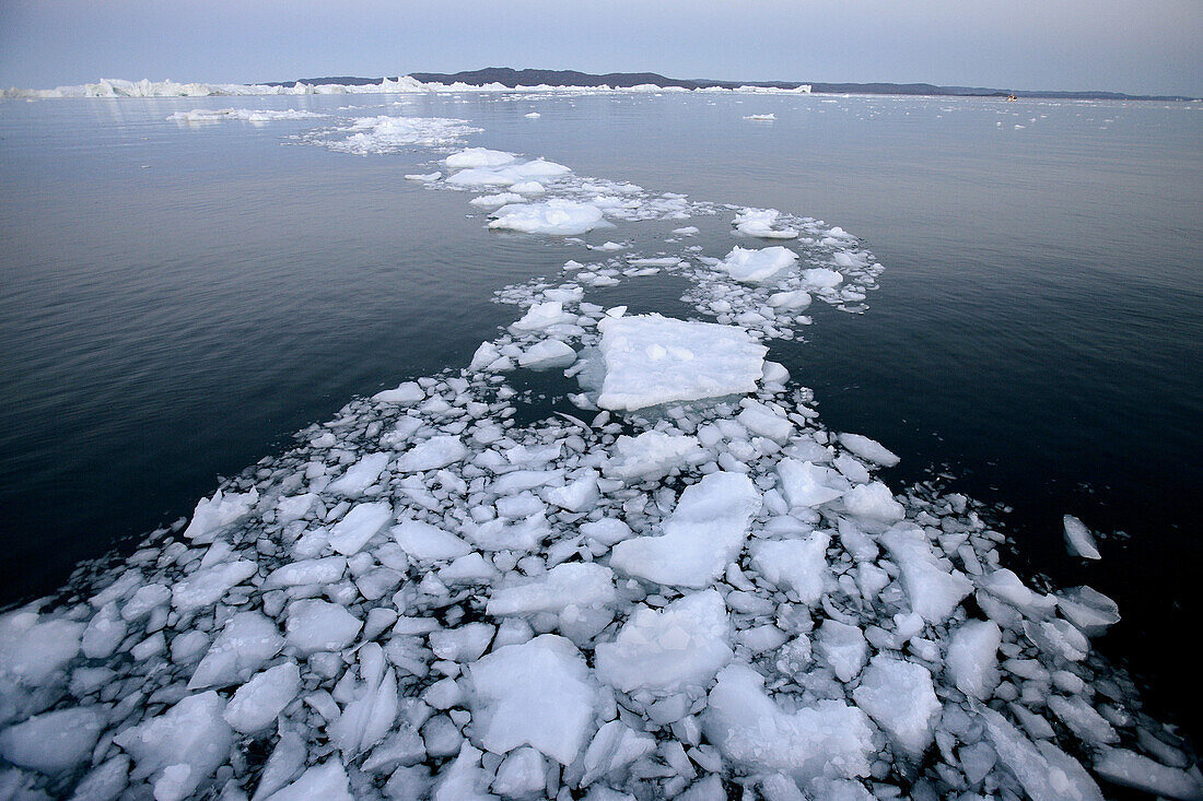 Icebergs from the Jacobshaven glacier. Isbrae. Ilulissat. Disko Bay. Greenland