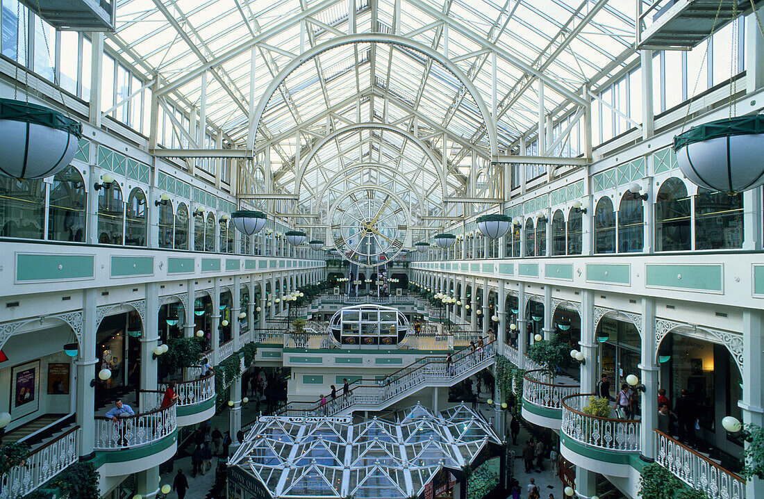 Interior view of the St. Stephen's Green Shopping Centre, Dublin, Ireland, Europe