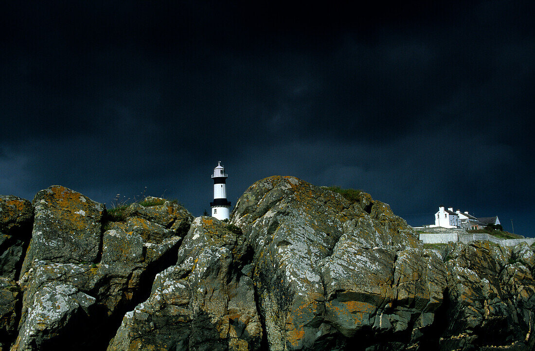 Lighthouse at Dunagree Point, Inishowen peninsula, County Donegal, Ireland, Europe
