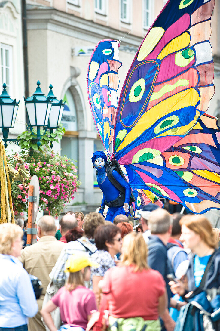 People at a street festival, Central Square, Linz, Upper Austria, Austria
