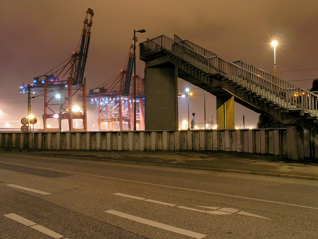 Container Terminal im Hamburger Hafen, Hamburg, Deutschland