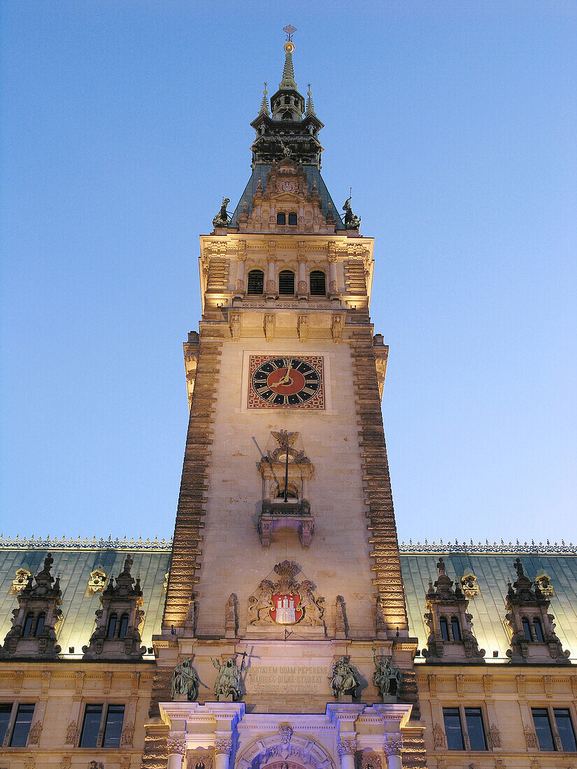 Town hall in the evening, Hamburg, Germany