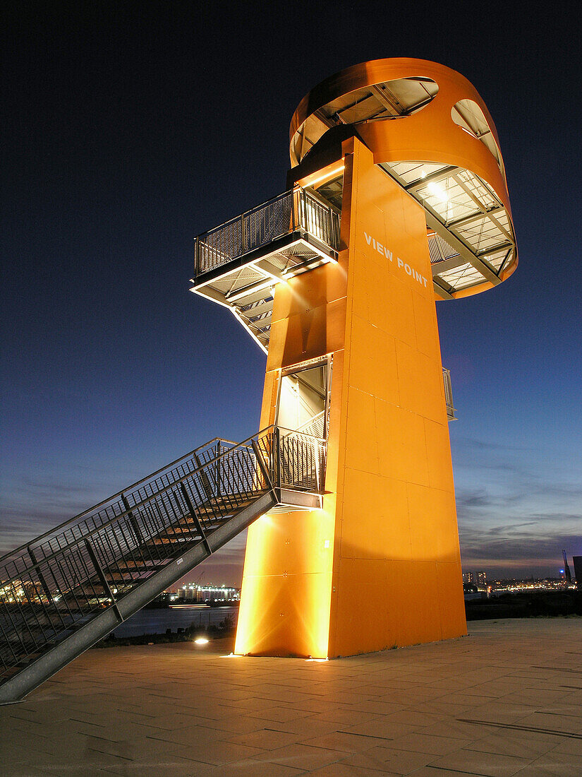 HafenCity view point at night, Hamburg, Germany