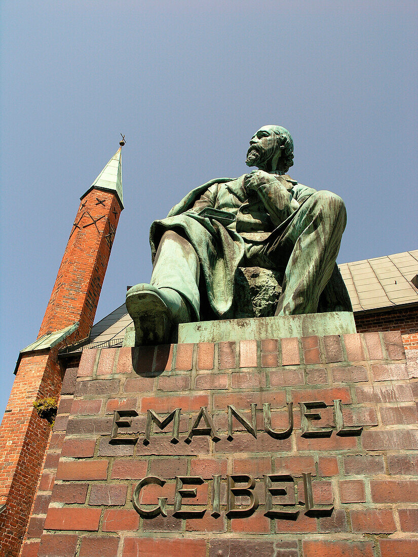Statue of Emanuel Geibel, Hanseatic City of Lübeck, Schleswig Holstein, Germany