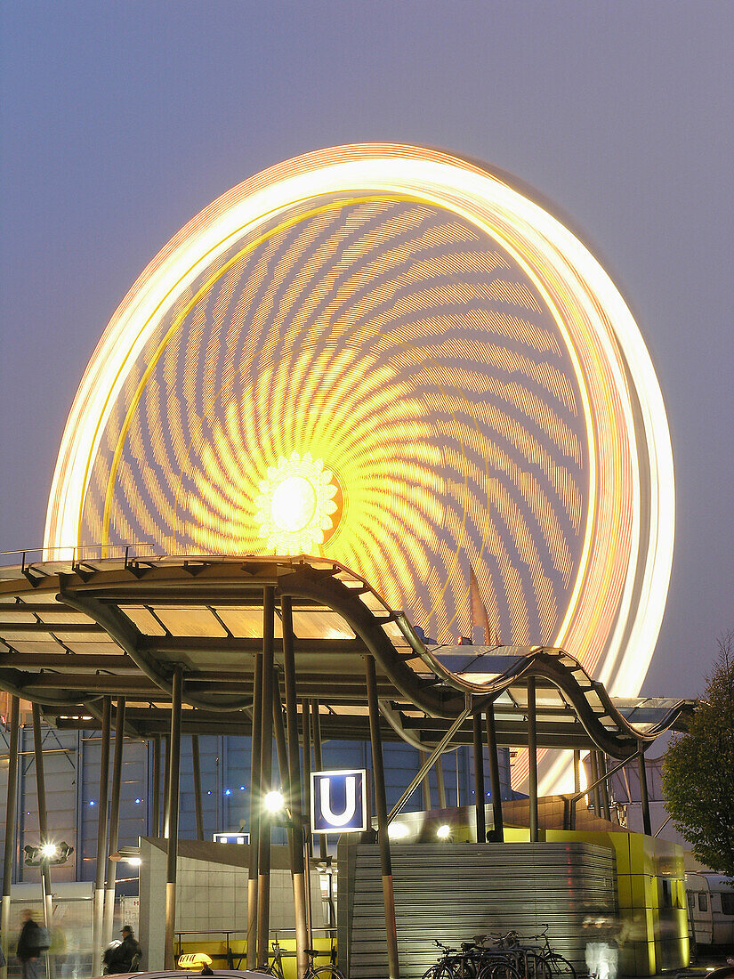 Ferris Wheel and Underground Stop Saint Pauli, Hanseatic City of Hamburg, Germany
