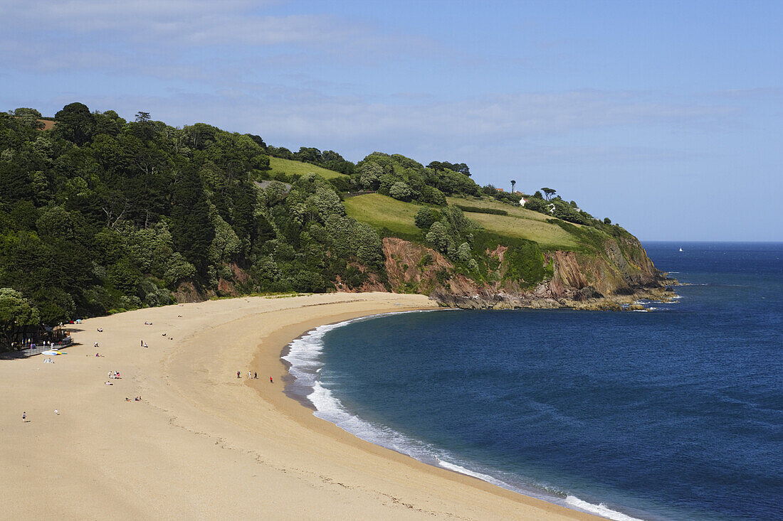 View over Blackpool Sands, Devon, England, United Kingdom