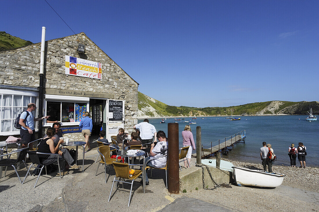 Cafe at Lulworth Cove, Dorset, England, United Kingdom