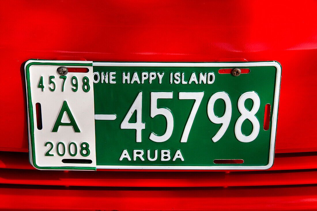 Niederländische Antillen, Aruba, Karibik, Nummernschild