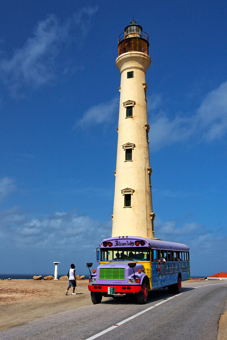 Niederländische Antillen, Aruba, Karibik, California Leuchtturm, Party Bus