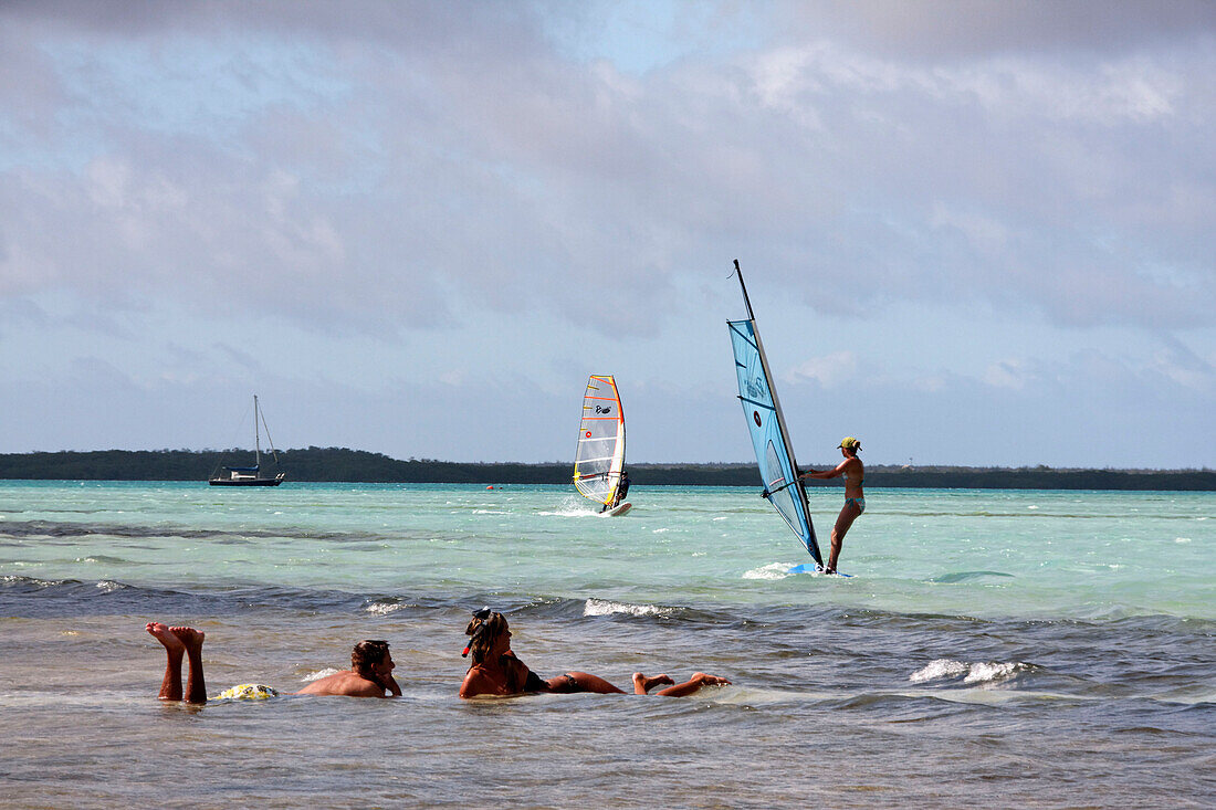 Karibik, Niederländische Antillen, Bonaire, Lac Bay Surfer