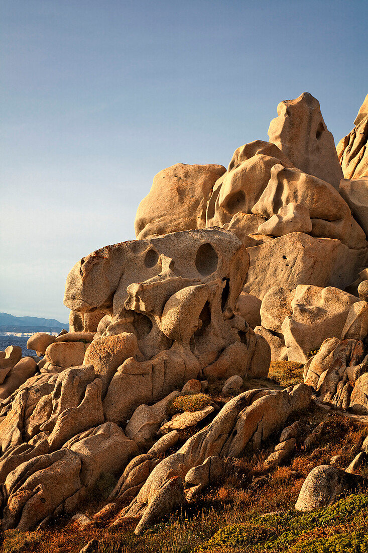 Italy Sardinia Capo Testa bizarre rock landscape