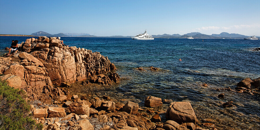 Italy Sardinia Capo Testa bizarre rock landscape Italy Sardinia Costa Smeralda Cala Liscia Ruia Panorama