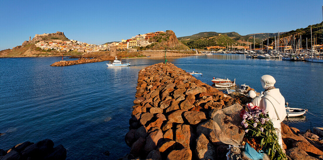 Italy Sardinia  Castelsardo harbour patron saint for fishermen