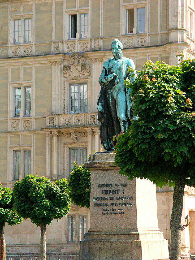 Monument of Duke Ernst at the Palace Square, Coburg, Franconia, Bavaria, Germany