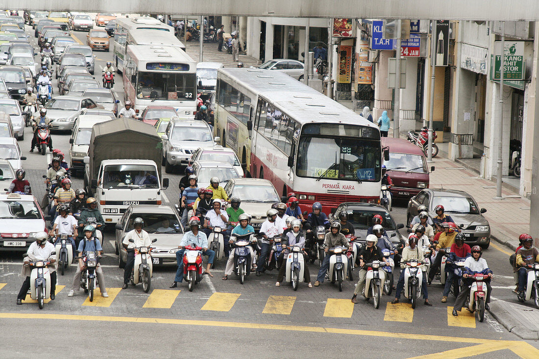 Traffic in Kuala Lumpur, Selangor, Malaysia, Asia