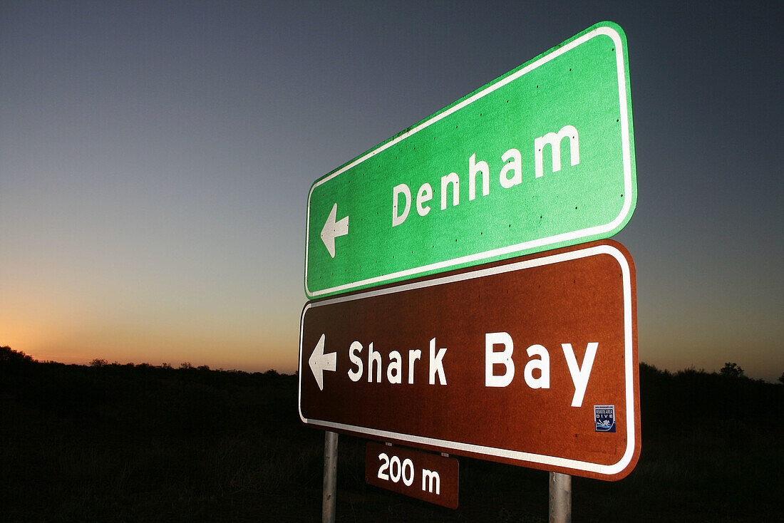 Signpost at West Coastal Hwy, Kalbarri, Western Australia
