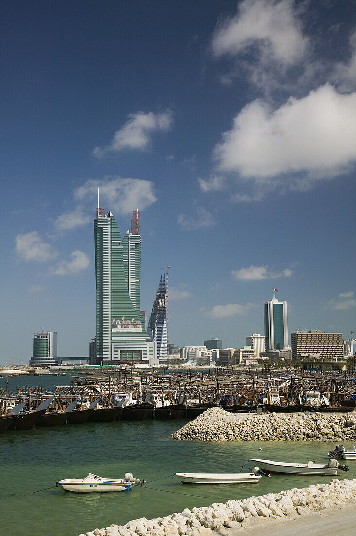 BAHRAIN-Manama: New Towers of Bahrain Financial Harbor and Dhow Harbor