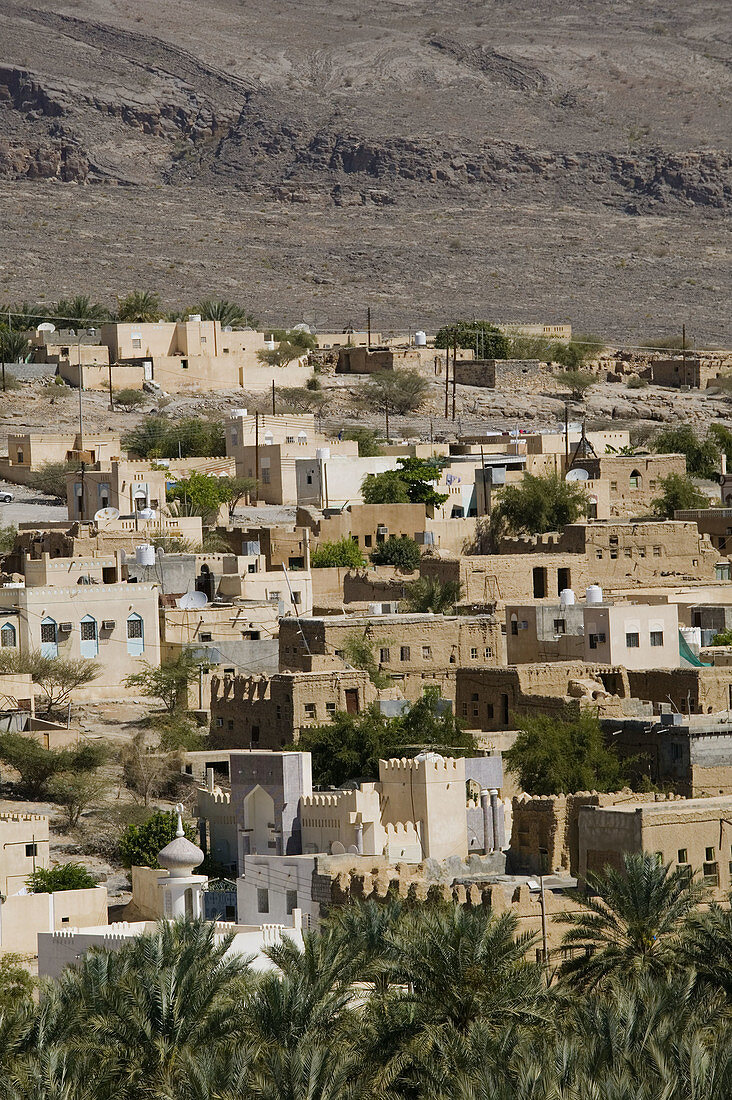 OMAN-Western Hajar Mountains-Al Hamra: Town View