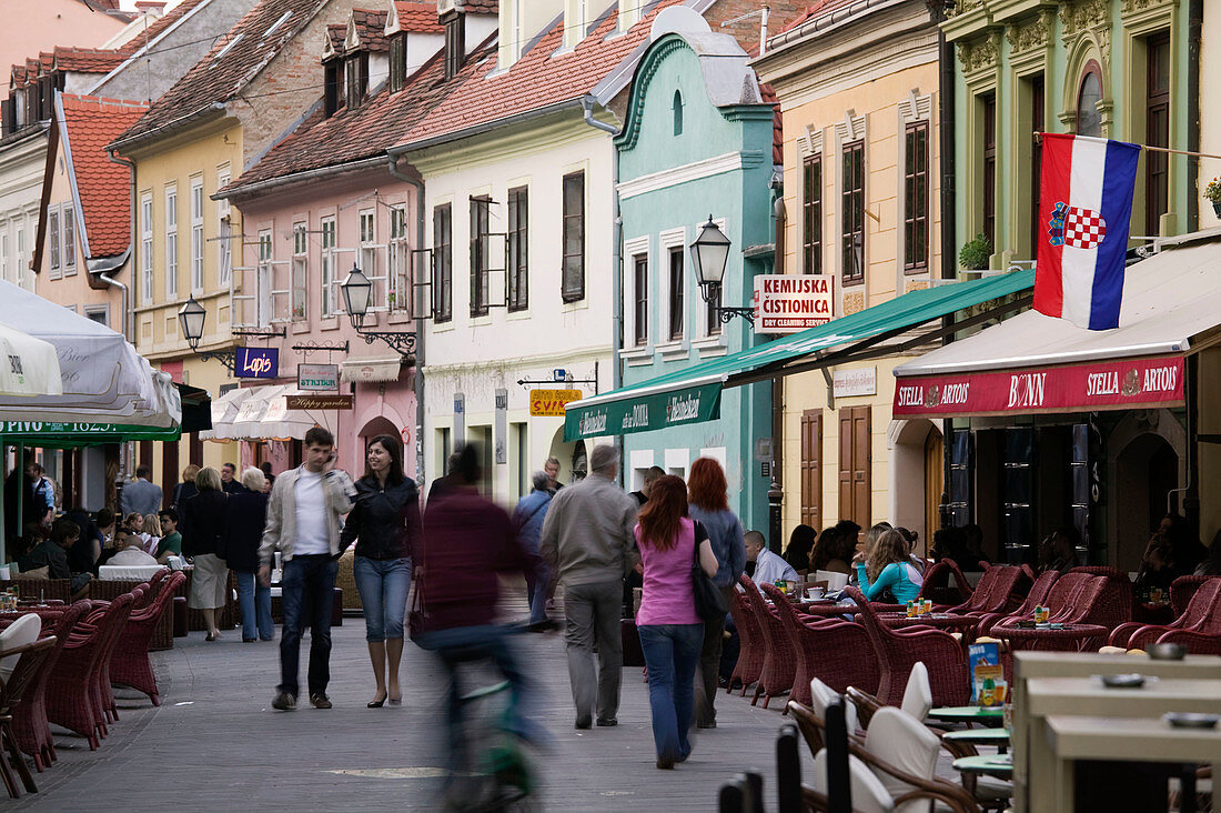 Croatia. Zagreb. Old Town Zagreb. Tkalciceva Street