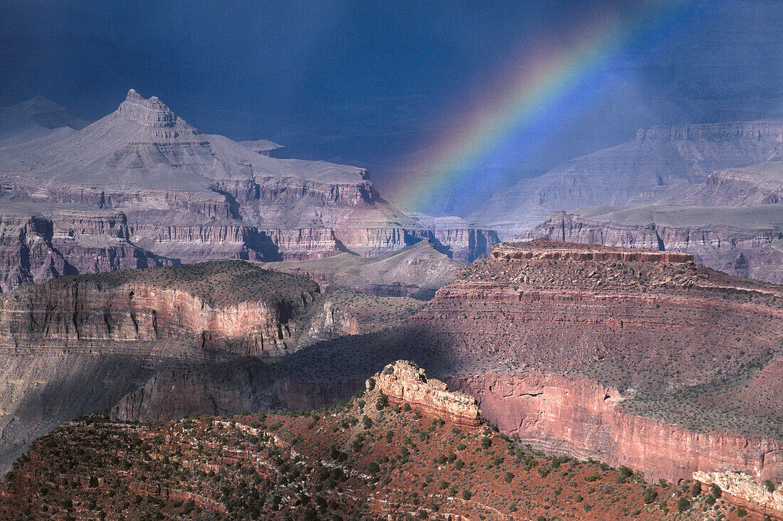 Rainbow over the Grand Canyon from Grandview Point, South Rim Grand Canyon National Park, Arizona, USA