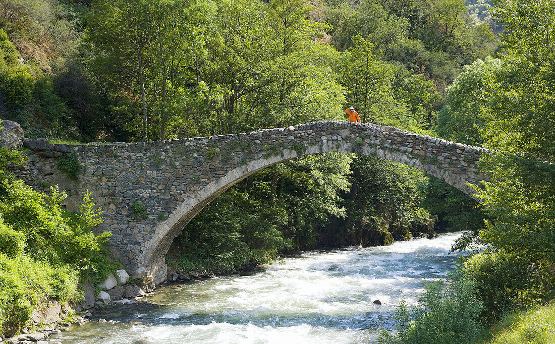 Andorra. Sant Julià de Loira. Margineda bridge. Valira river.