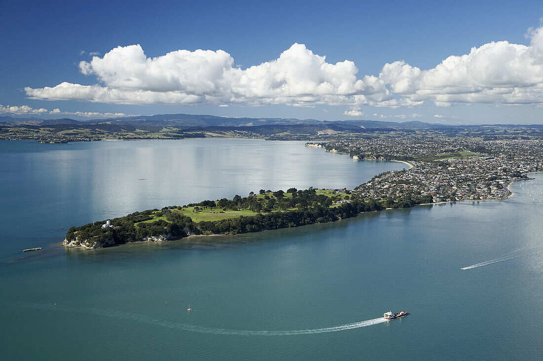 Golf Course, Musick Point, Auckland, North Island, New Zealand - Aerial