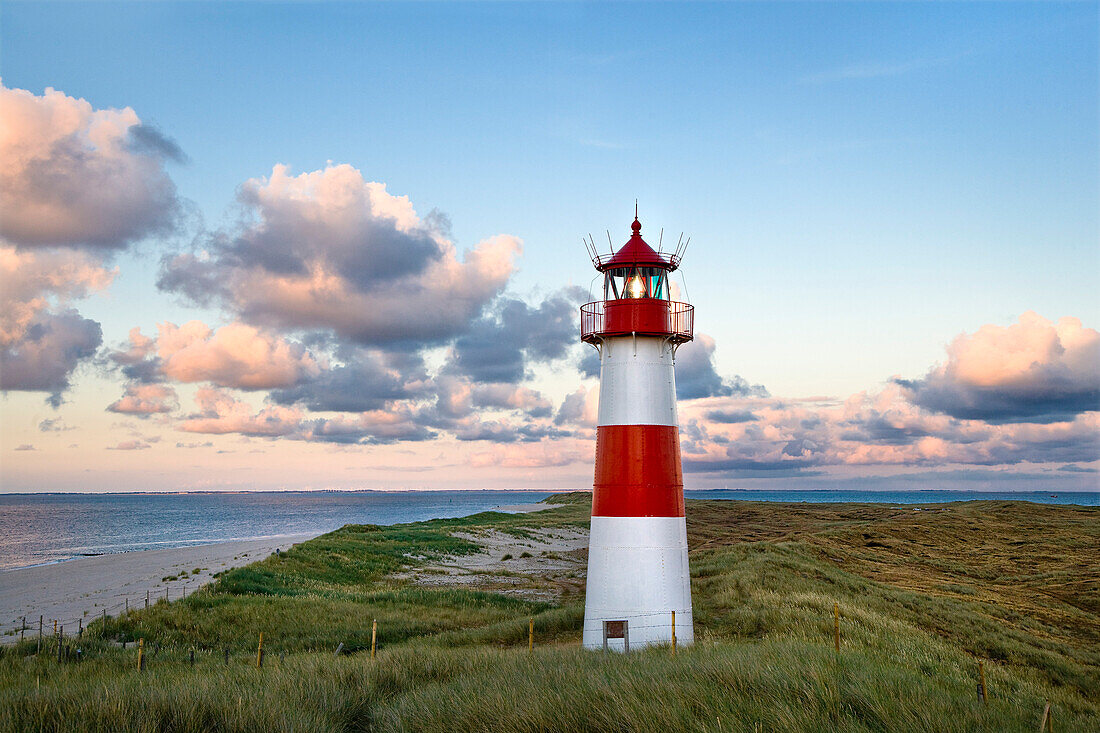 Leuchtturm List-Ost, Ellenbogen, Sylt, Nordfriesland, Schleswig-Holstein, Deutschland