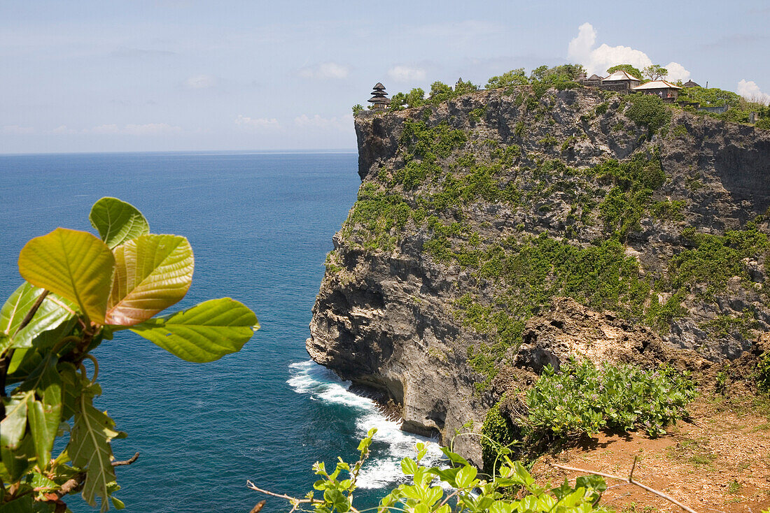 View of the hindu temple Pura Luhur Ulu Watu, on the peninsula Bukit Badung at the southern tip of Bali, Indonesia