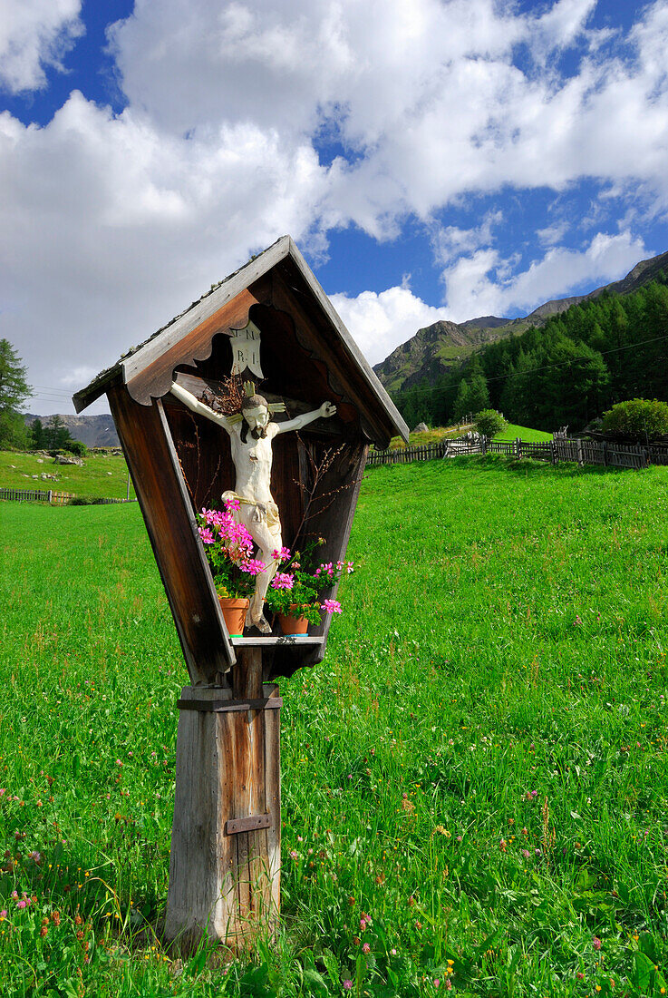 Wegkreuz, Ötztaler Alpen, Südtirol, Italien