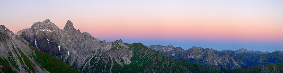 Panoramic view of Allgaeu Alps, Allgaeu, Bavaria, Germany