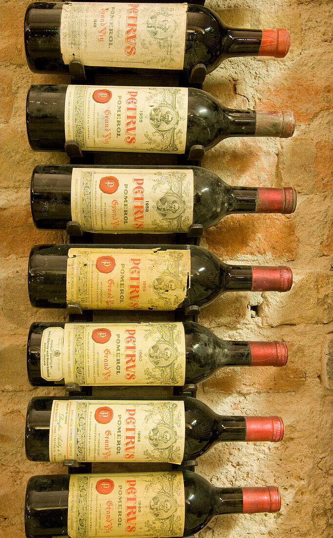Wine cellar with vintage wines, Chateau Petrus, Palais Coburg, Vienna, Austria