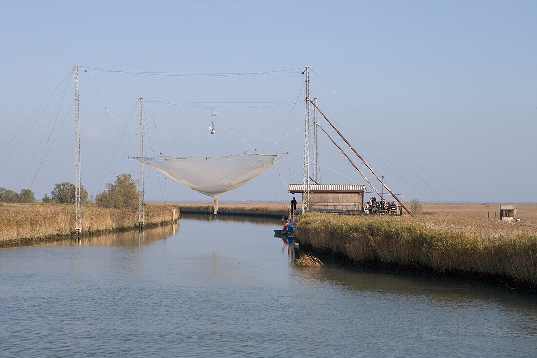 Fisch Reuse am Silone Kanal, Torcello, Venetien, Italien, Europa