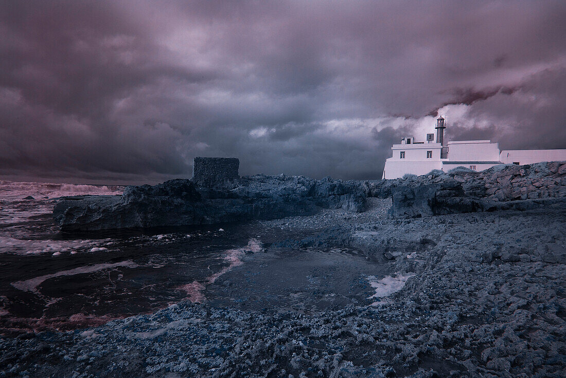 Coastal landscape and lighthouse at Cabo Raso, Estoril, Portugal, Atlantic